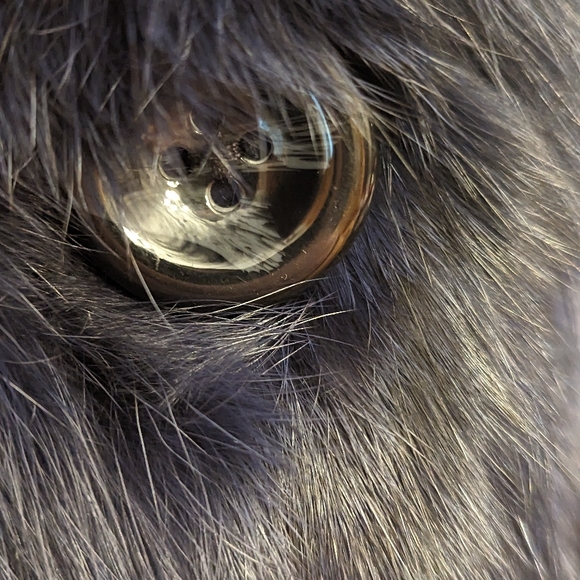 Adrienne Landau Navy Blue Rabbit Fur Jacket - Picture 10 of 16